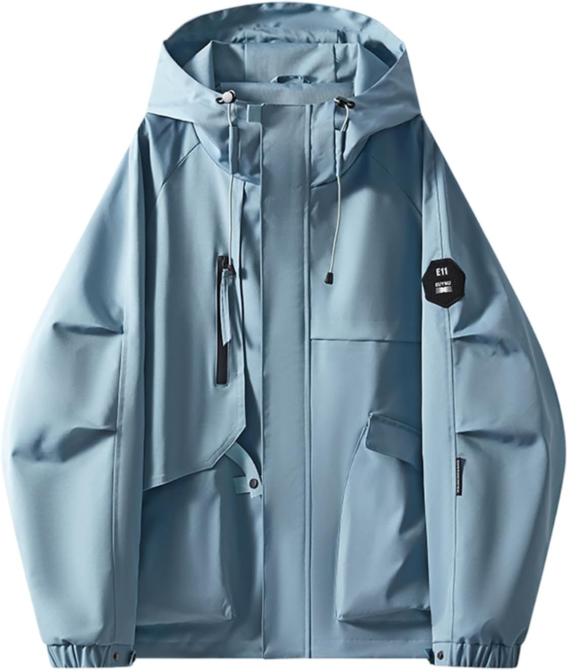 メンズ春秋フード付き作業着無地長袖カジュアルスタイルジャケット190