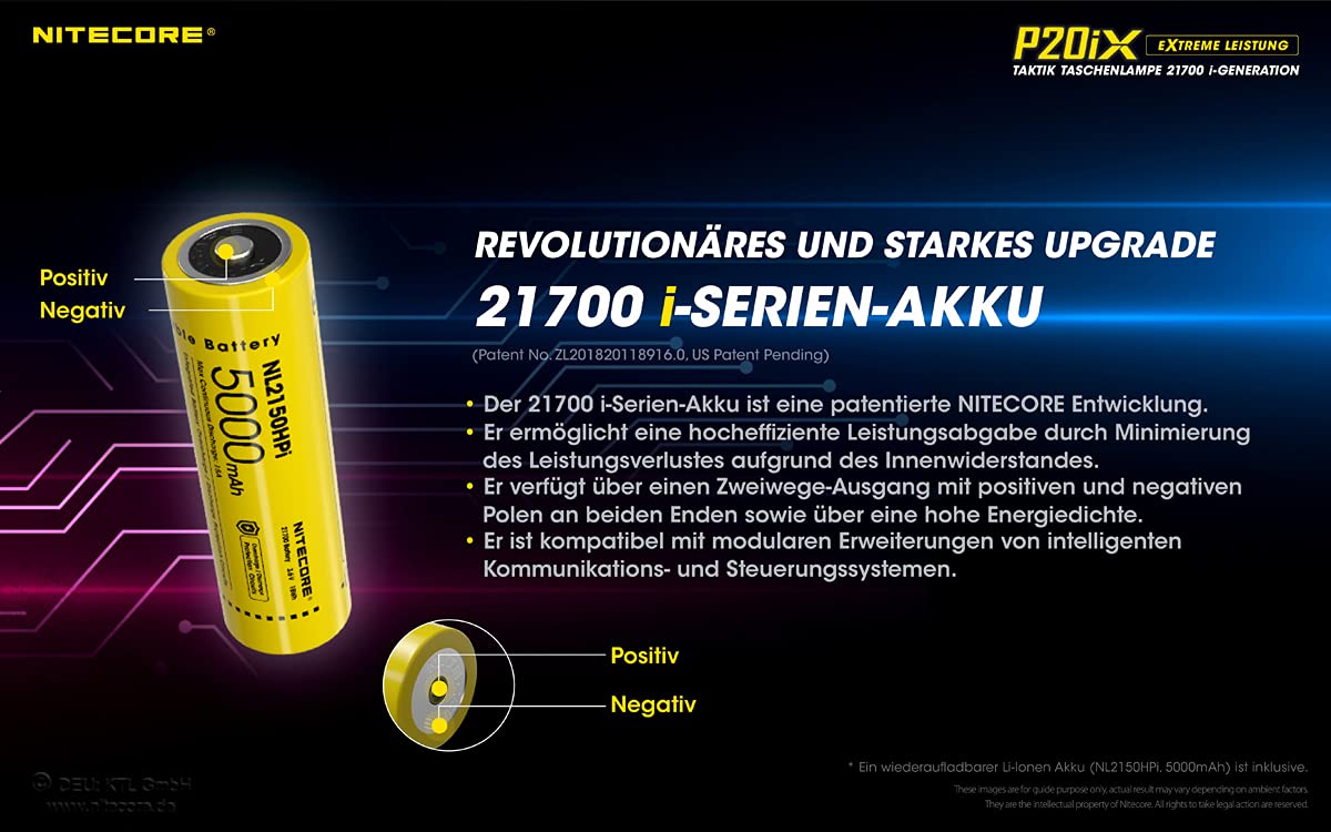 Flashlight Precise SERIES/4000 LUMENS P20IX NITECORE, Noir
