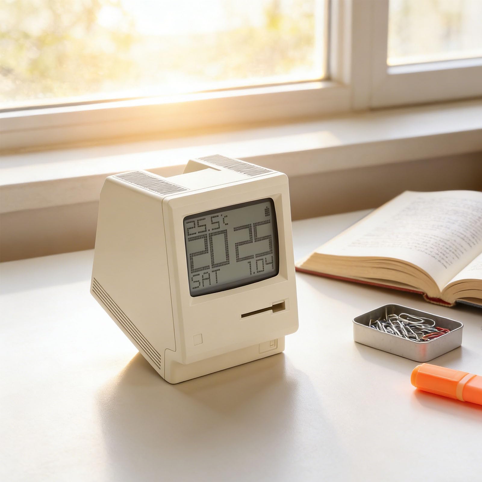 Zunate Reloj Despertador de Píxeles con Apariencia Retro, Ideal para Dormitorios y Espacios de Estudio, Visualización de Hora, Fecha y Semana para Fácil Acceso