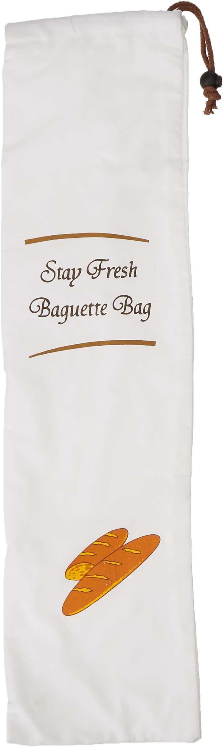 GSD Baguette Bag with Drawn String of Cotton, Brown