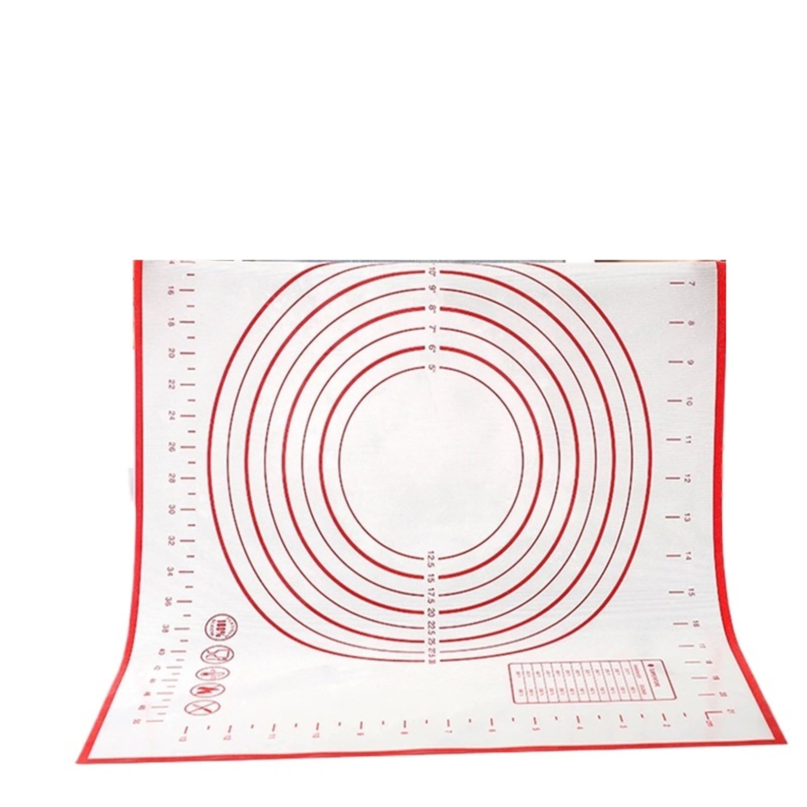 Silikon-Backmatte, große Knetunterlage, antihaftbeschichtete Oberfläche, Rollteigmatte mit Skala for Küchen-Kochblätter für Fondant Pizza Brot(Black,80x60cm)