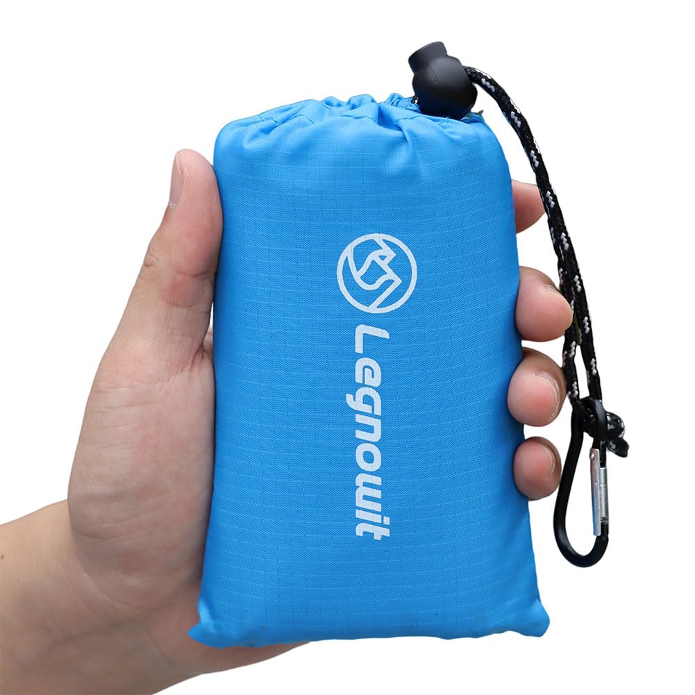 Legnowit Outdoor Pocket Blanket, 55"x39" Waterproof Foldable Compact Small Pincic Blanket, Ultralight Tarp for Camping, Festival, Beach, Hiking,