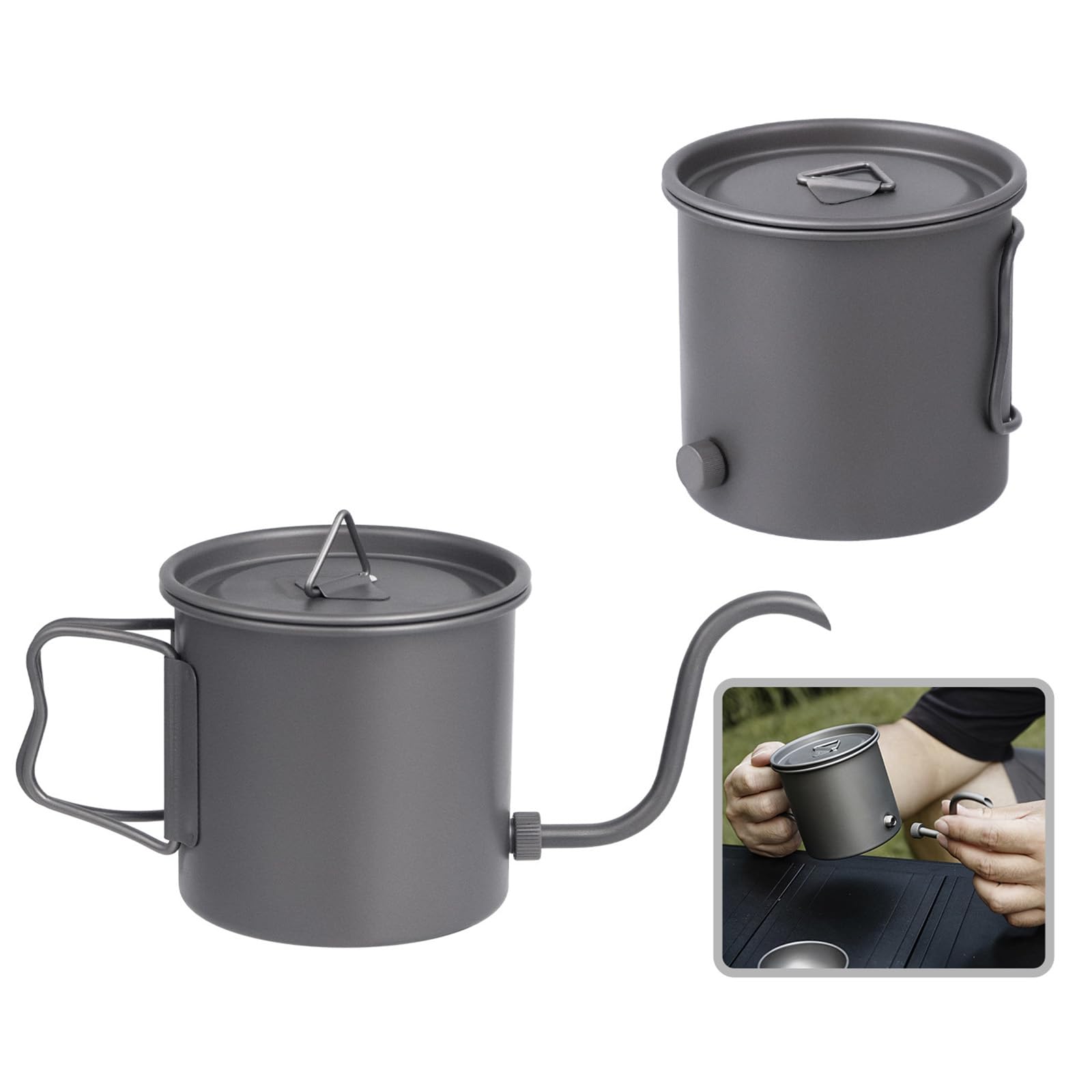 Platzsparendes Set aus Metall, 5-teilig, unverzichtbar für den Außenbereich, schnelles Aufheizen, Campingausrüstung für Naturliebhaber, Waren aus massivem Metall