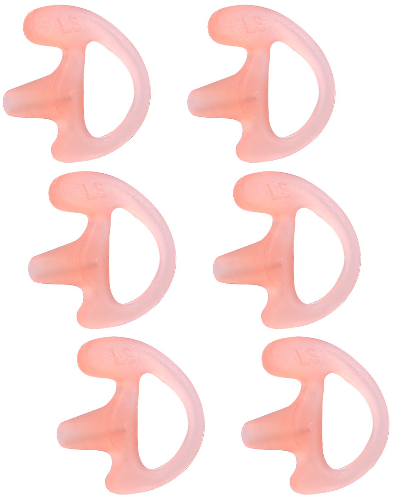 commountain Soft Earmold for Walkie Talkie Acoustic Tube Earpiece, Silicone Ear Buds Compatible for Motorola Kenwood Baofeng Coil Tube Earpieces, 6-Pack, Pale Pink, Small Size for Left Ear-image-26