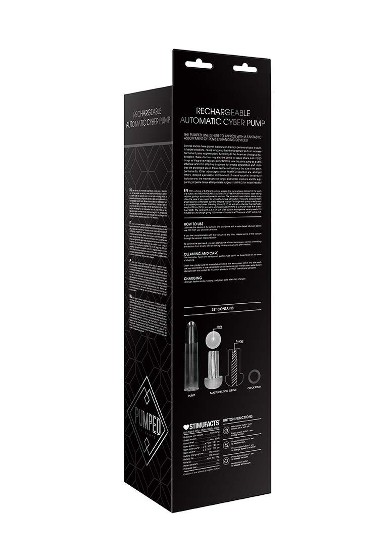 Shots Pumped - Rechargeable Automatic Cyber Pump with Sleeve - Transparent