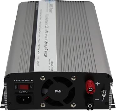 AIMS 1500 Watt 12V Modified Sine Inverter Charger w Transfer Switch 120V