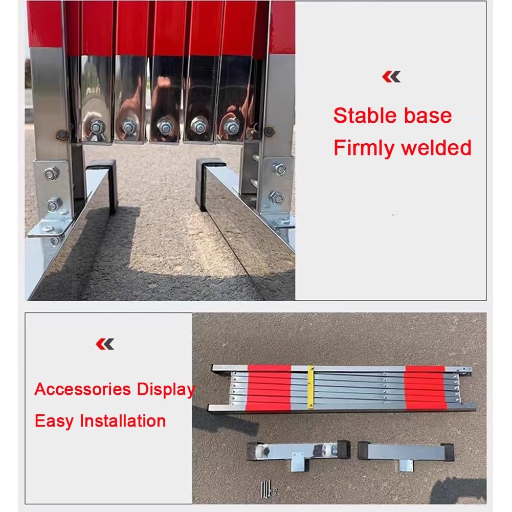 Einziehbare Edelstahlbarriere, 1,2 m hoch – Tragbares, faltbares Schutzgeländer für die Verkehrsregelung und Sicherheit im Außenbereich, einfacher Auf- und Abbau, 1,2 m x 9 m Lösung für Vera