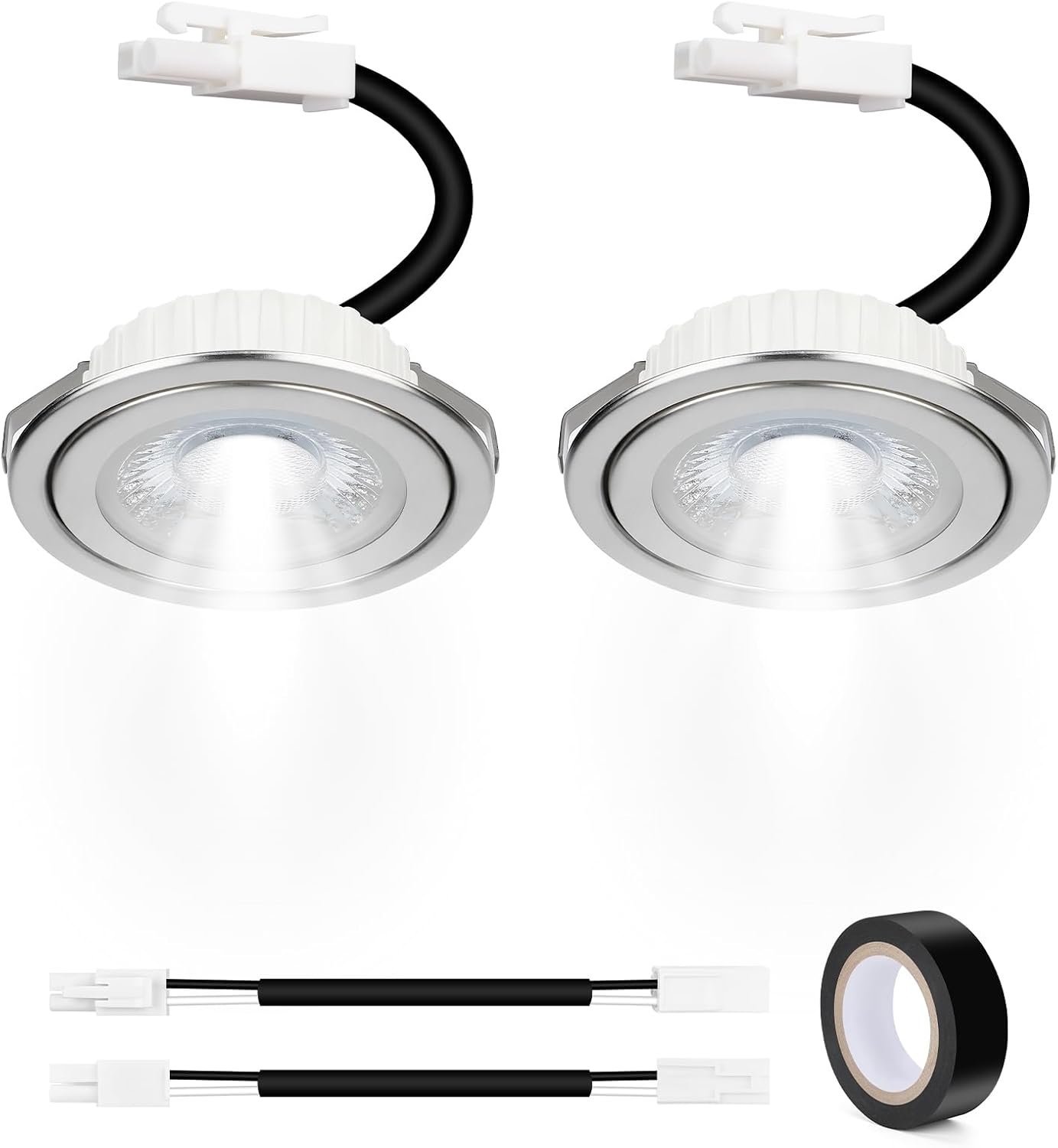 ON-E01-32 Range Hood Light Bulbs Replacement, 12V DC 3W Cooker Hood LED Light Bulbs, Energy Efficient, Long Lifespan, Heat-Resistant Aluminum for Better Heat Dissipation, 6000K Cold White, 2-Pack
