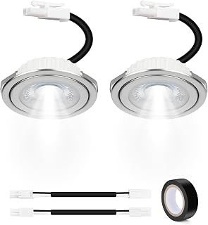 ON-E01-32 Range Hood Light Bulbs Replacement, 12V DC 3W Cooker Hood LED Light Bulbs, Energy Efficient, Long Lifespan, Heat-Resistant Aluminum for Better Heat Dissipation, 6000K Cold White, 2-Pack