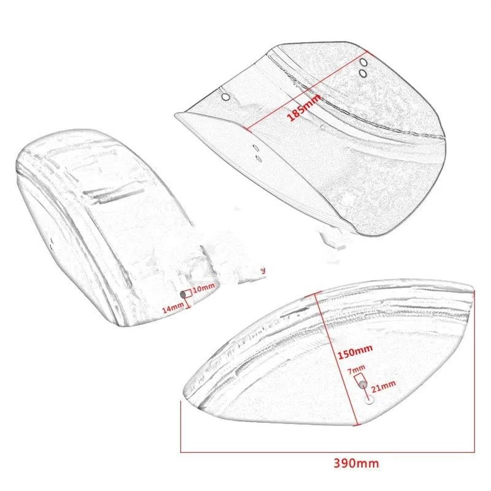 Parafango Motocicletta Per KAWASAKI Per Vulcan universale moto nero parafango posteriore parti parafango Extender Hugger