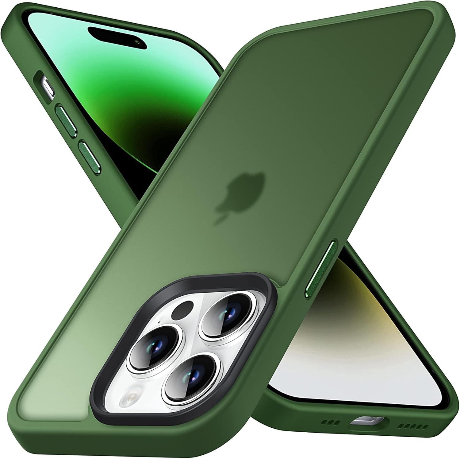Anqrp Designed for iPhone 14 Pro Case, [Military Shockproof] Super Soft Silicone Slim Translucent Matte Protective Phone Cover, Compatible with iPhone 14 Pro 6.1", Green