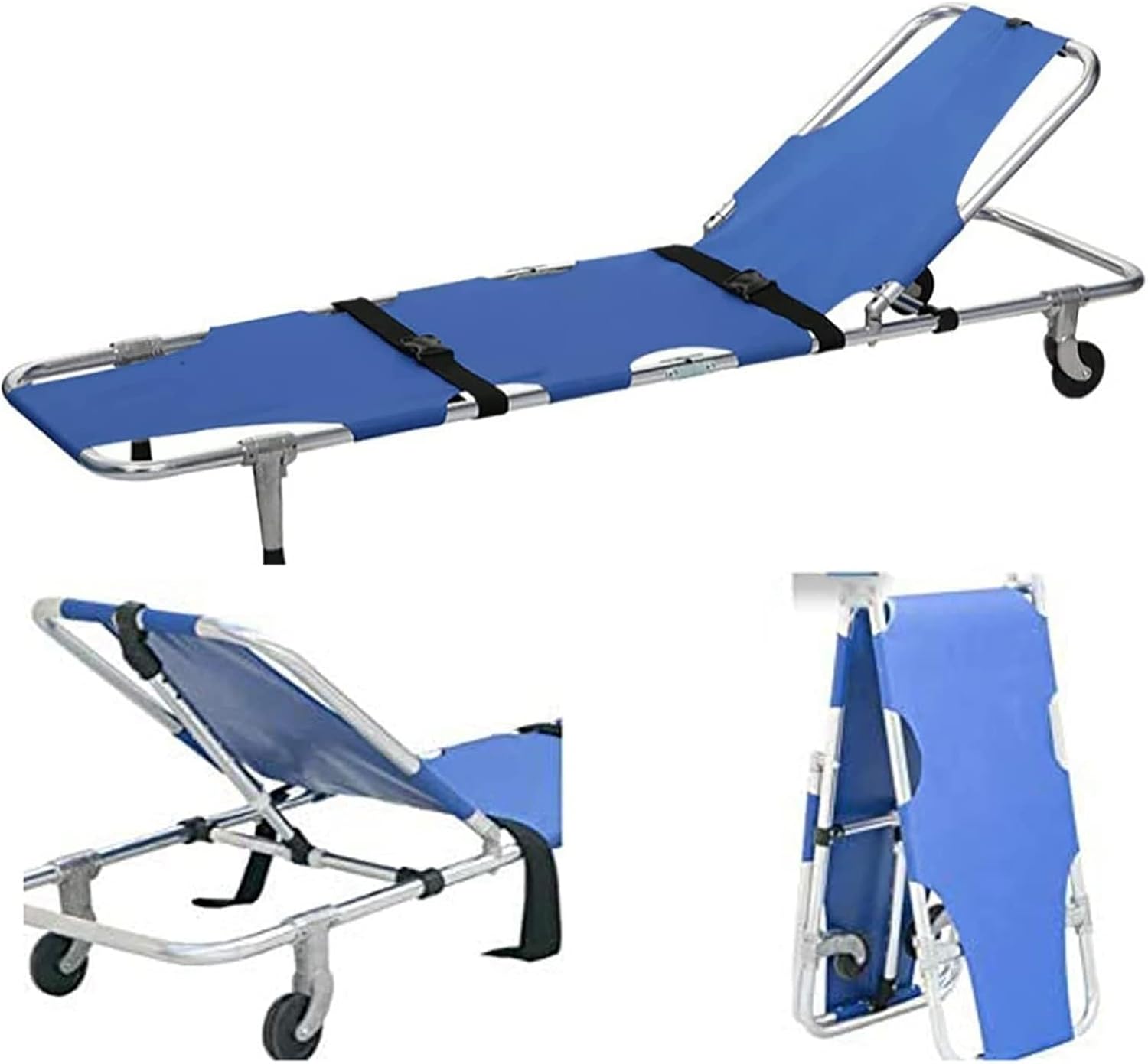 Foldable Rescue Cloth,with Wheels and Backrest Emergency Bed,for Hospitals/Clinics/Families/Sports Grounds 350 Pounds,