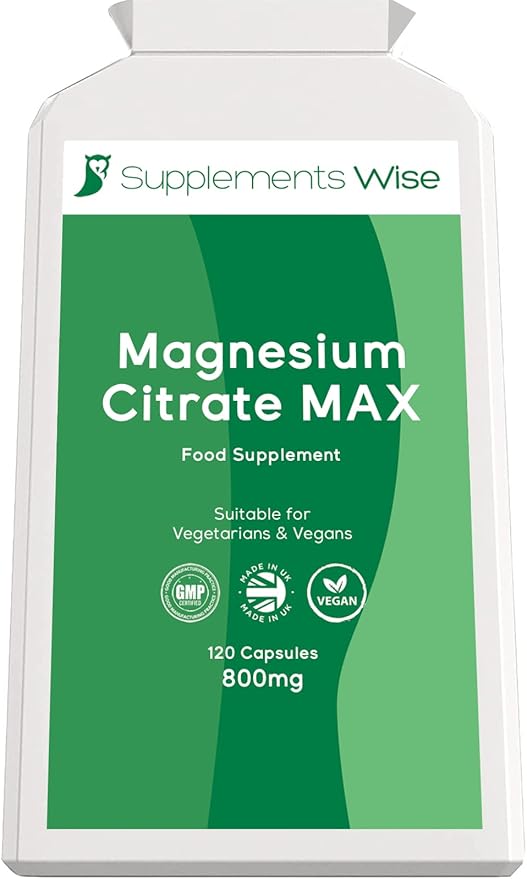 Magnesium Citrate Capsules 120 x 800mg High Strength Magnesium
