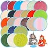 Wettarn 24 Set Sensory Mats Assorted Mini Fun Sensory Wall Panel Functional Textured Rug Educational Tactile Floor Tiles for Kids Autistic Children Baby Activity(Round, 8.7”)
