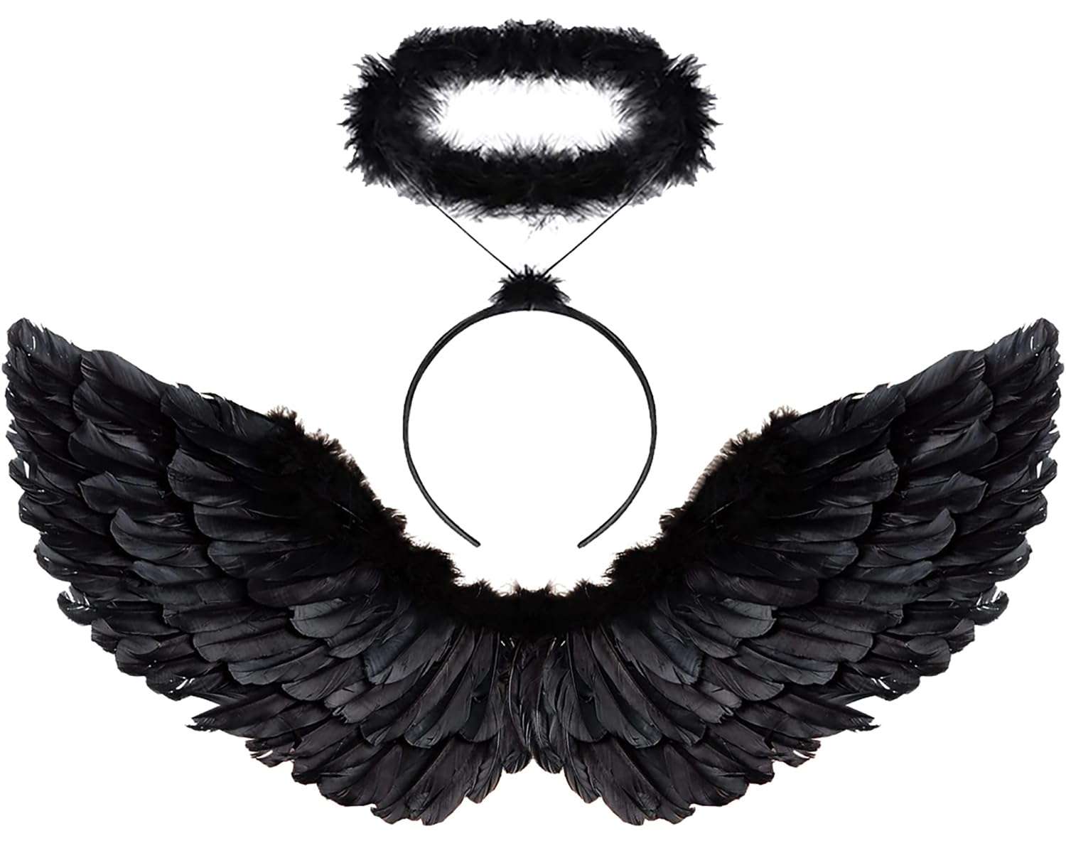 Black Wings Angel Devil Fallen Feather Wings for Kids Halloween