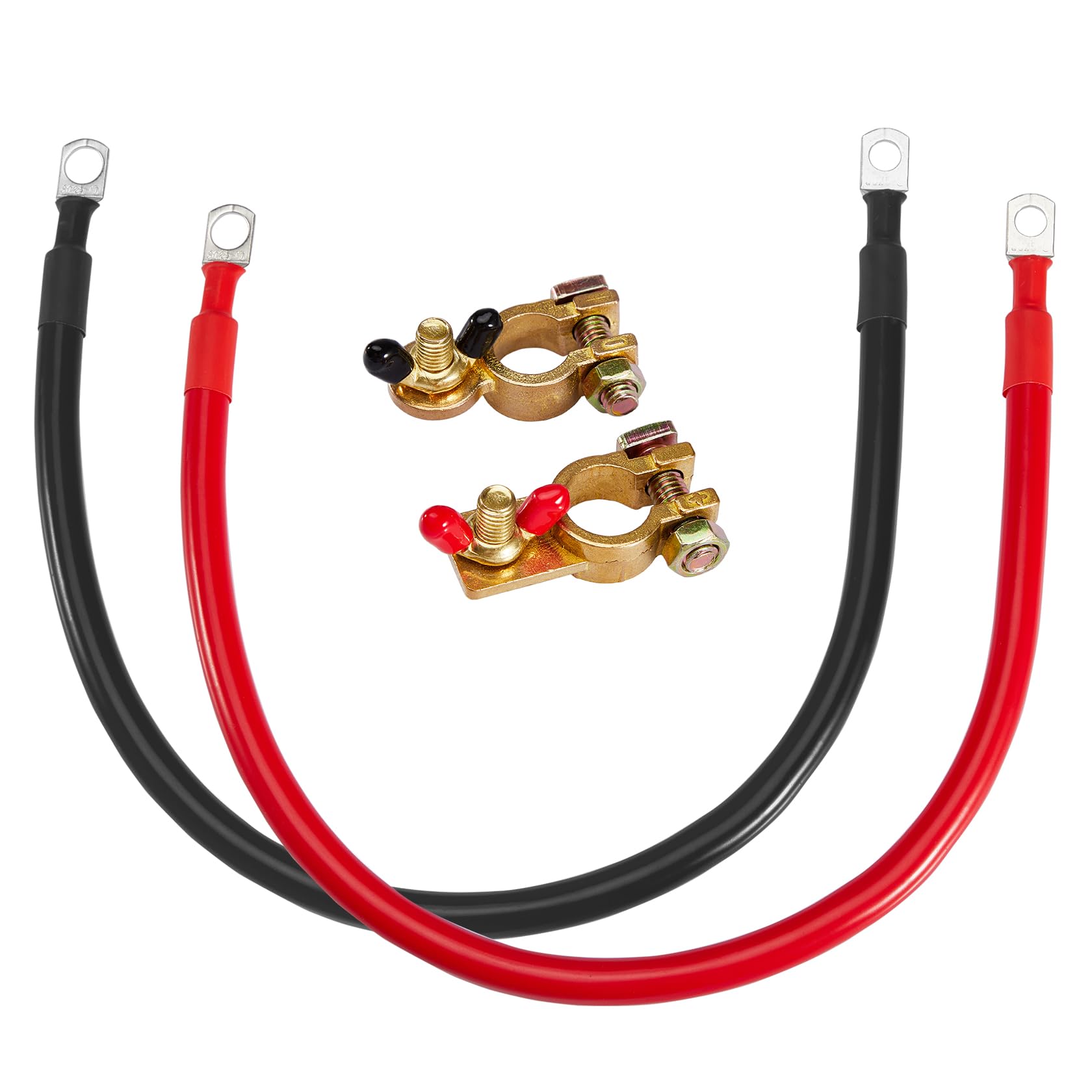CarBole Cavi Batteria 25mm² 3AWG, 50cm, Cavo Batteria Auto 12V | Cavo Inverter Batteria, Fili di Rame Stagnato, Terminali di Rame Stagnato, Eccellente Conducibilità Elettrica