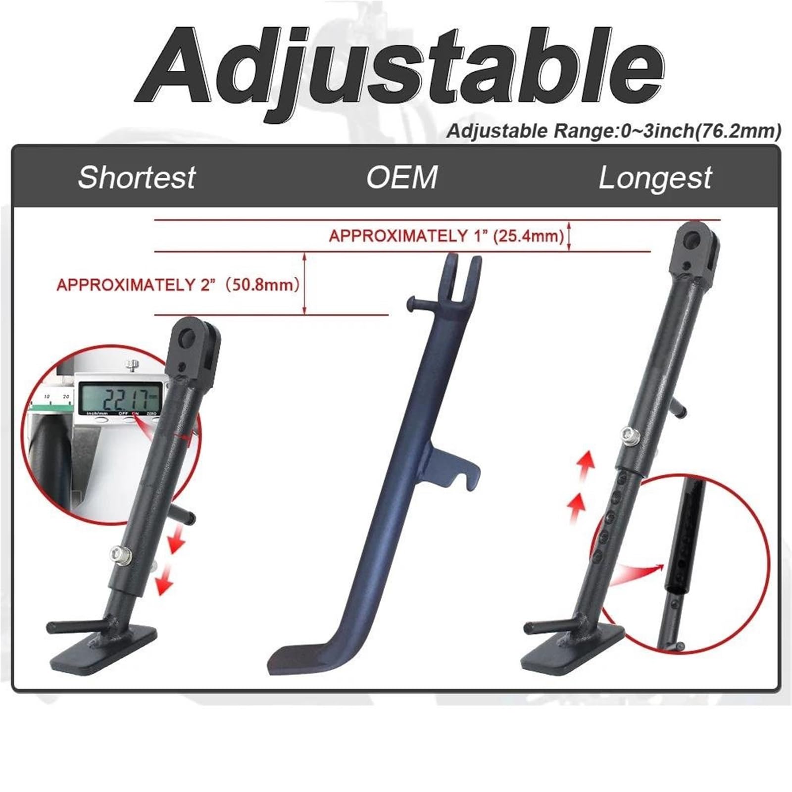 Rivestimenti Laterali Moto Regolabile Parcheggio Cremagliera Supporto del Piede Cavalletto Cavalletto Laterale per K&awasaki Z125 PRO KRT Z125 SE KSR110