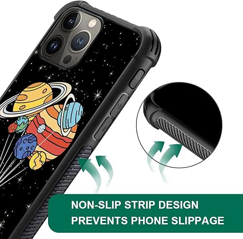 Miniatura 7 de Funda compatible con iPhone 15 Pro, sistema solar de globo alienígena, diseño de patrón increíble, a prueba de golpes, antiarañazos, carcasa trasera