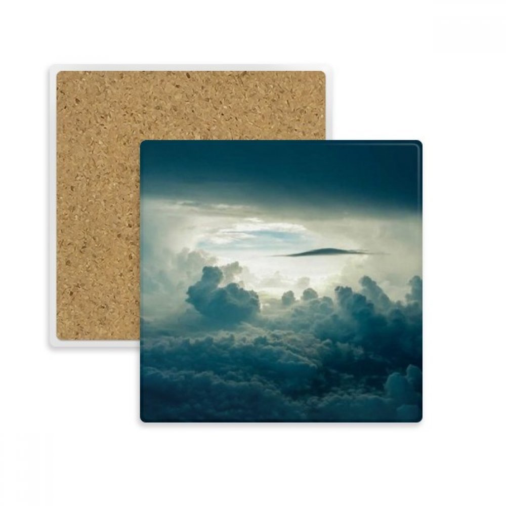 Coaster Porte-Absorbant Évite les Taches de Boissons Ciel Gris Nuages