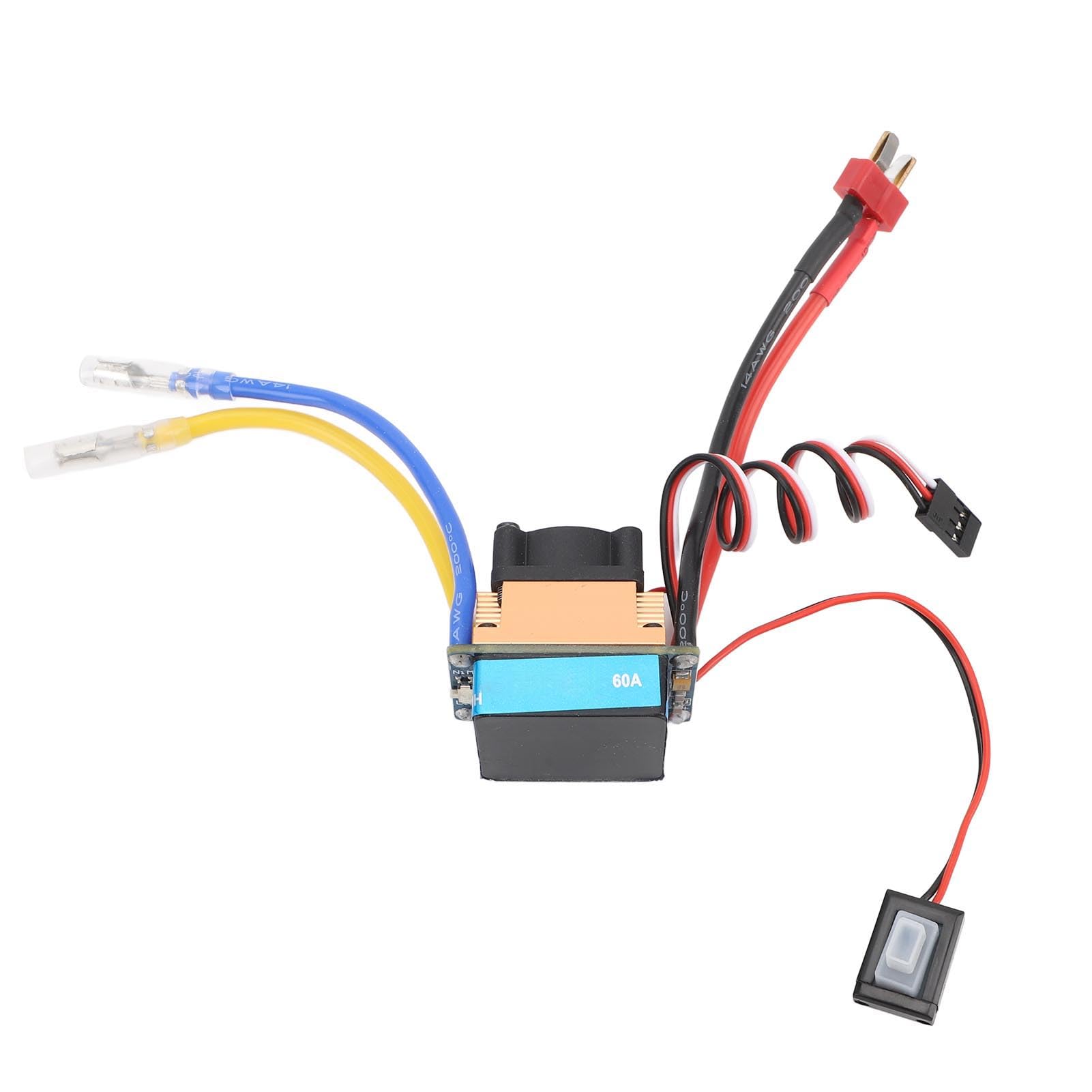 ESC brossé 480A , Contrôleur de Vitesse brossé ESC, Contrôleur de Vitesse d'étalonnage Automatique de la Plage d'accélérateur, 3 Modes pour Bateau 1/10 RC