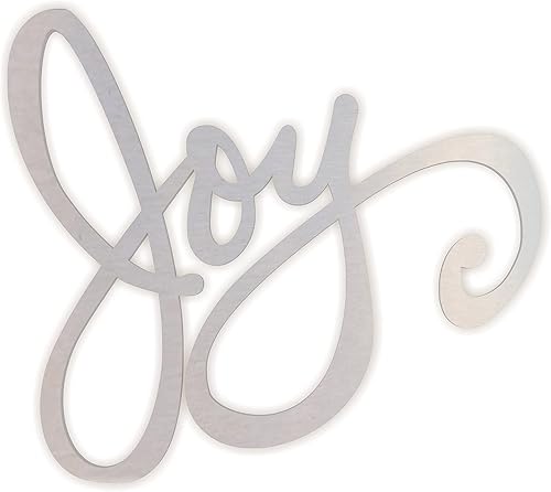 Arte de pared de metal, letrero de metal, palabras de metal, alegría, para arte de pared fotográfico o decoración de Navidad, calidad de reliquia