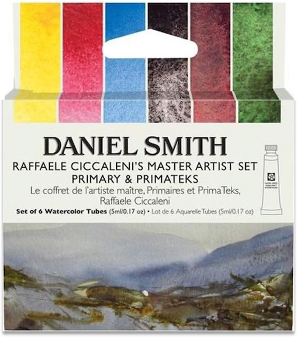 DANIEL SMITH Extra Fine Watercolor - Set of 6, Raffaele Ciccaleni's Master Artist Set II Primary and PrimaTek, 5 ml Tubes