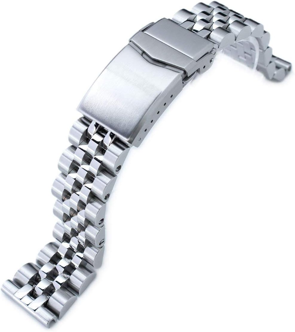 Strapcode 22mm Angus-J Louis Watch Bracelet Straight End 1.8-Universal version, V-Clasp Brushed
