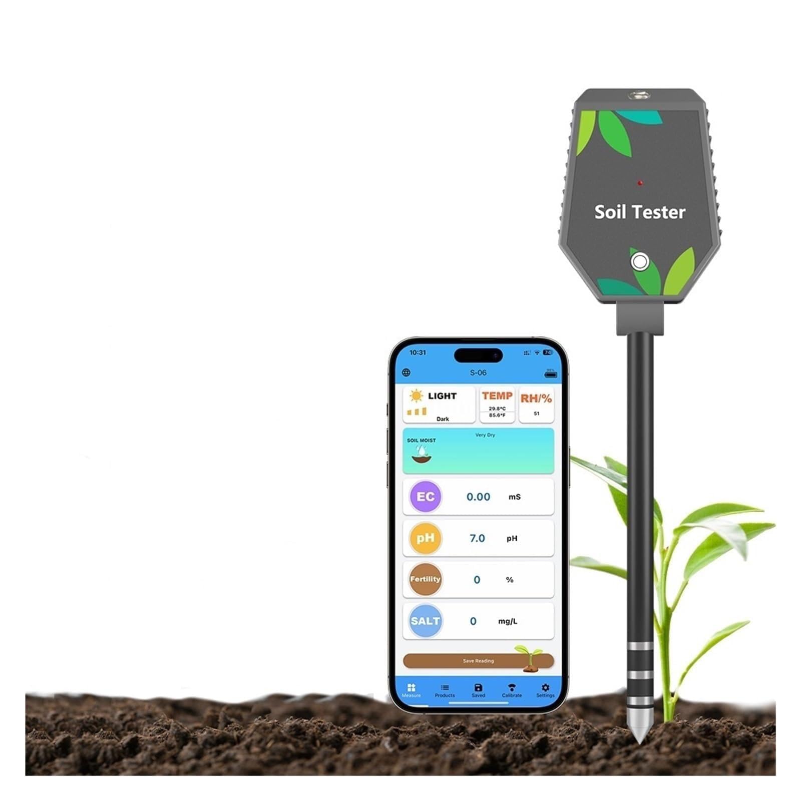 Inteligentny tester gleby Bluetooth APP Rejestrator danych Miernik wilgotności PH do sadzenia w ogrodzie Rolnictwo i plener