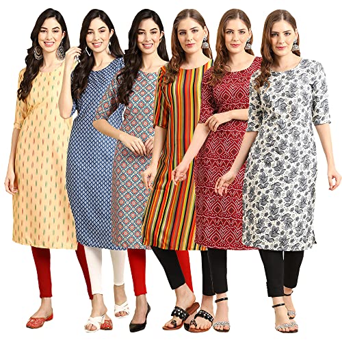 Image of Pinkmint Women's Crepe Digital Print Straight Kurta