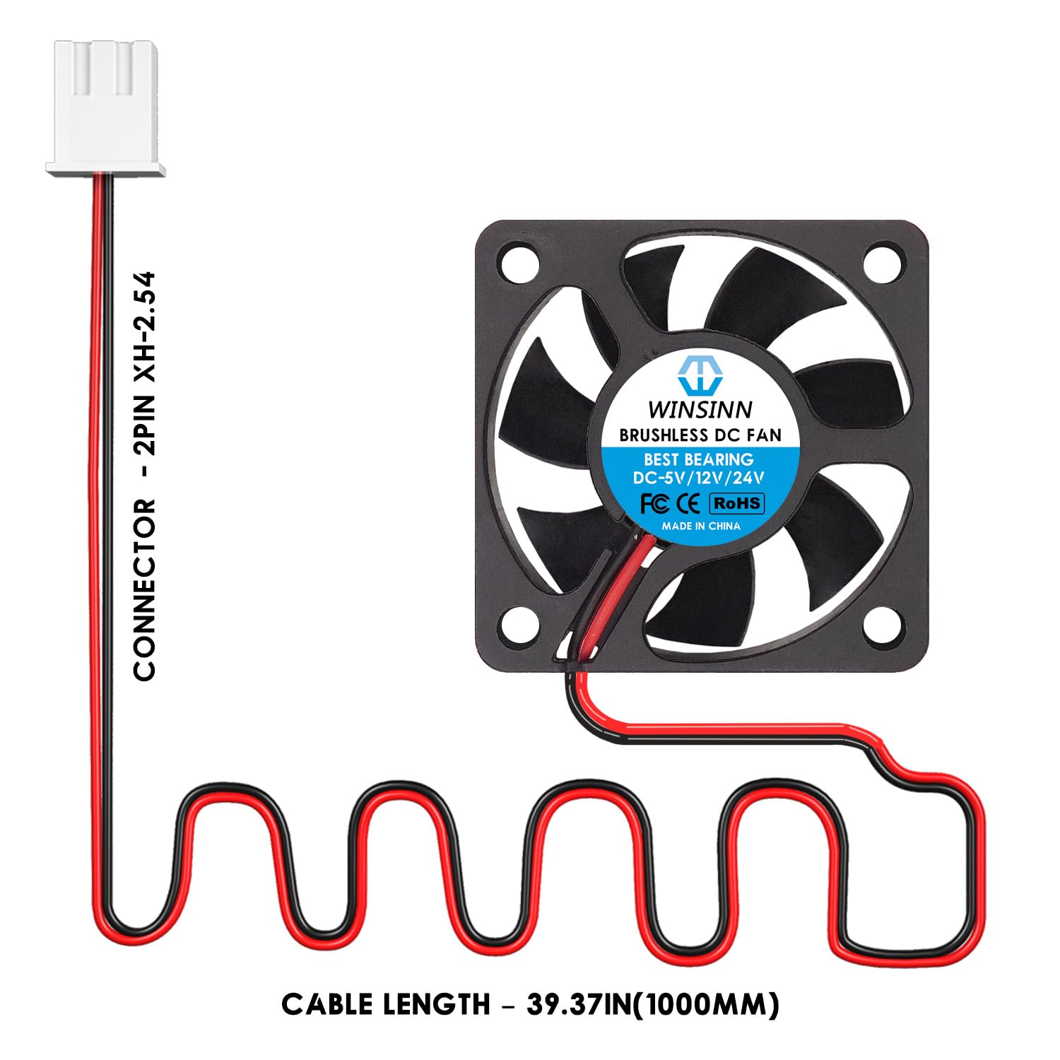 Turbo Brushless Ventola Con Condotto 40*40*10 Mm 24V - Cooler Fan 3 Printing Doppio Cuscinetto