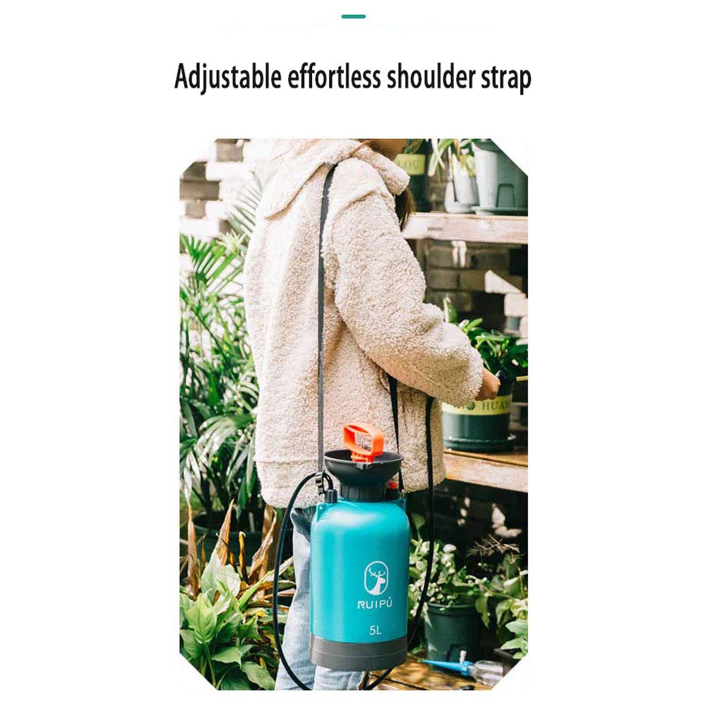 Vaporisateur plante,pulverisateur de jardin,Pulvérisateur à Pression bleu,5 Litres,La buse rotative peut ajuster librement l'effet de pulvérisation,Avec bandoulière et valve réglables sans effort