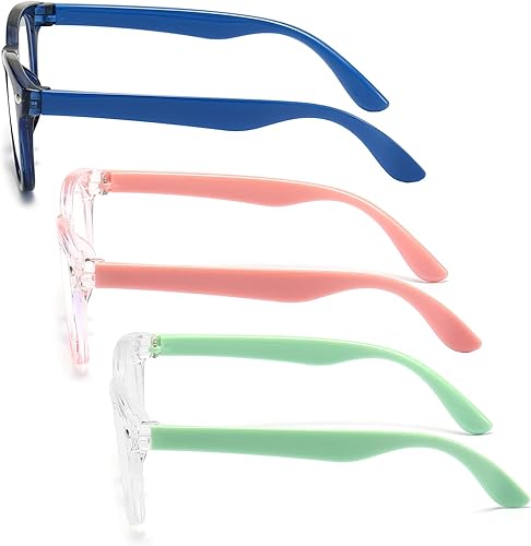 Miniatura 6 de Paquete de 3 lentes de bloqueo de luz azul para niñas y niños, lentes de bloqueo de luz azul para computadora para niños de 3 a 9 años (azul oscuro