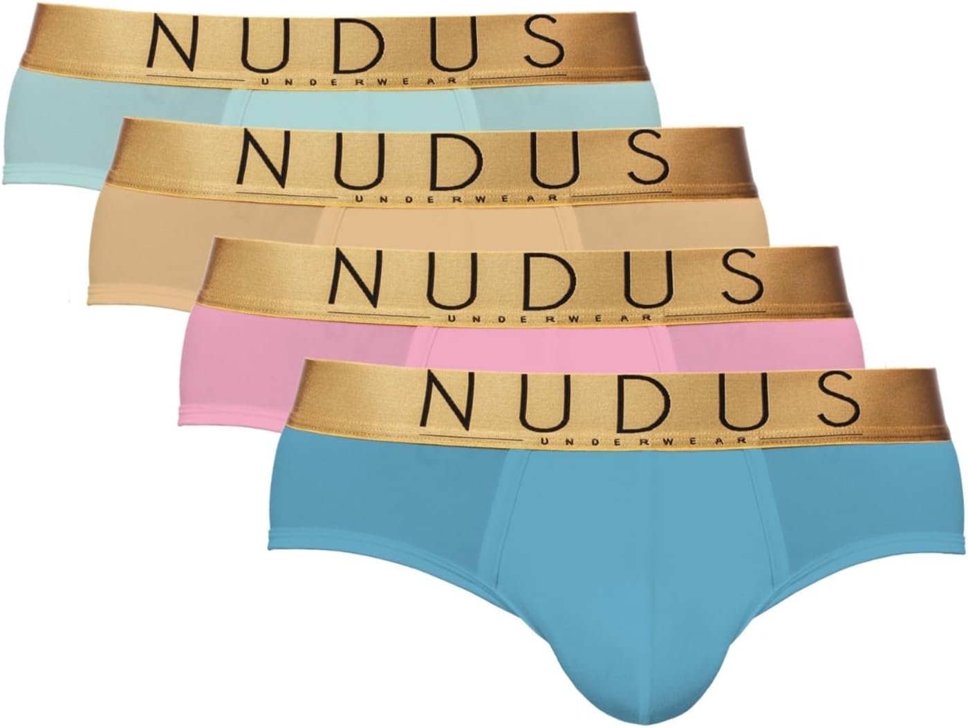 NUDUS Bamboo Rayon Underwear for Men - 4 Pack Premium Men's Double Pouch Underwear - Sexy Mens Underwear Gift Set