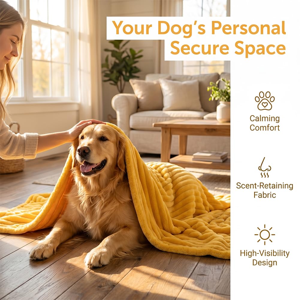 Manta de apoyo emocional para perro, manta calmante de ansiedad por separación de mascotas, manta de felpa suave con patrón de punto trenzado, manta de seguridad para perros y gatos