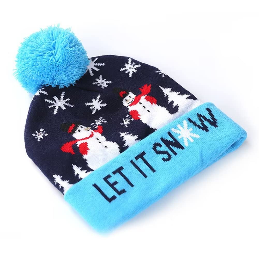 Cappello Natalizio LED,Invernale Cappello Beanie,Caldo per Uomo Donna Feste di Natale Festival,6 PCS