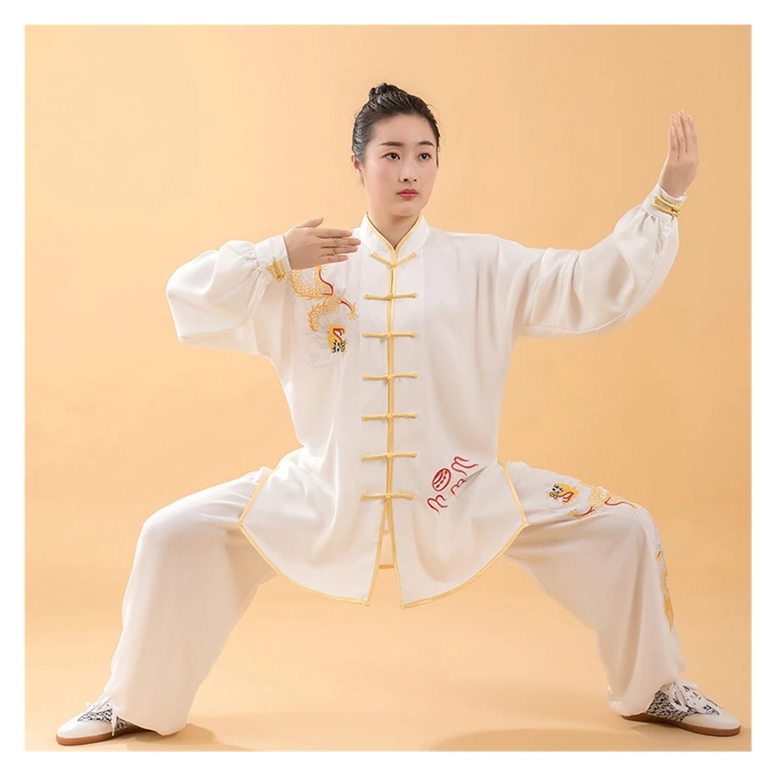 Kimono Jiu Jitsu Conjunto de Ropa de Tai chi Bordada de Estilo clásico, Ropa de práctica de Artes Marciales, Estilo Similar al de Hombres y Mujeres.(Color 05,XXL)