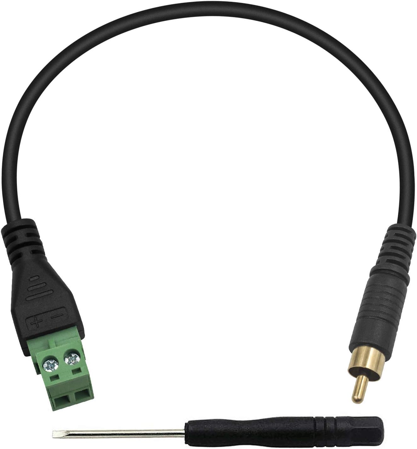 Poyiccot Speaker Wire to RCA Adapter Converter, RCA to Speaker Wire Adapter Cable, Speaker Phono RCA Male to 2 Screw Terminal Female Audio Video Type Balum Connector Adapter Cable 12inch/30cm