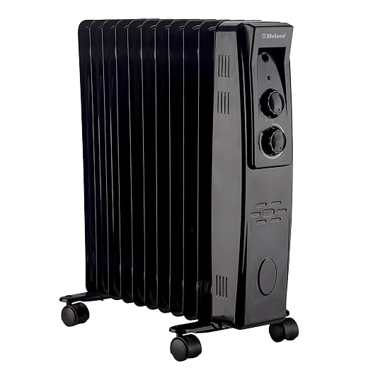 SANA SLEEP 4FT6 Ottoman Panel Wing Plush Velvet Upholstered Bed Frame - Plush Steel 17 Belaco 2500W Oil Filled Radiator Heater, 11 Fins Portable Electric Radiator with Adjustable Thermostat, 24h Timer & Safety Cut-Off, Energy Saving Room Heater for Home & Office - Black