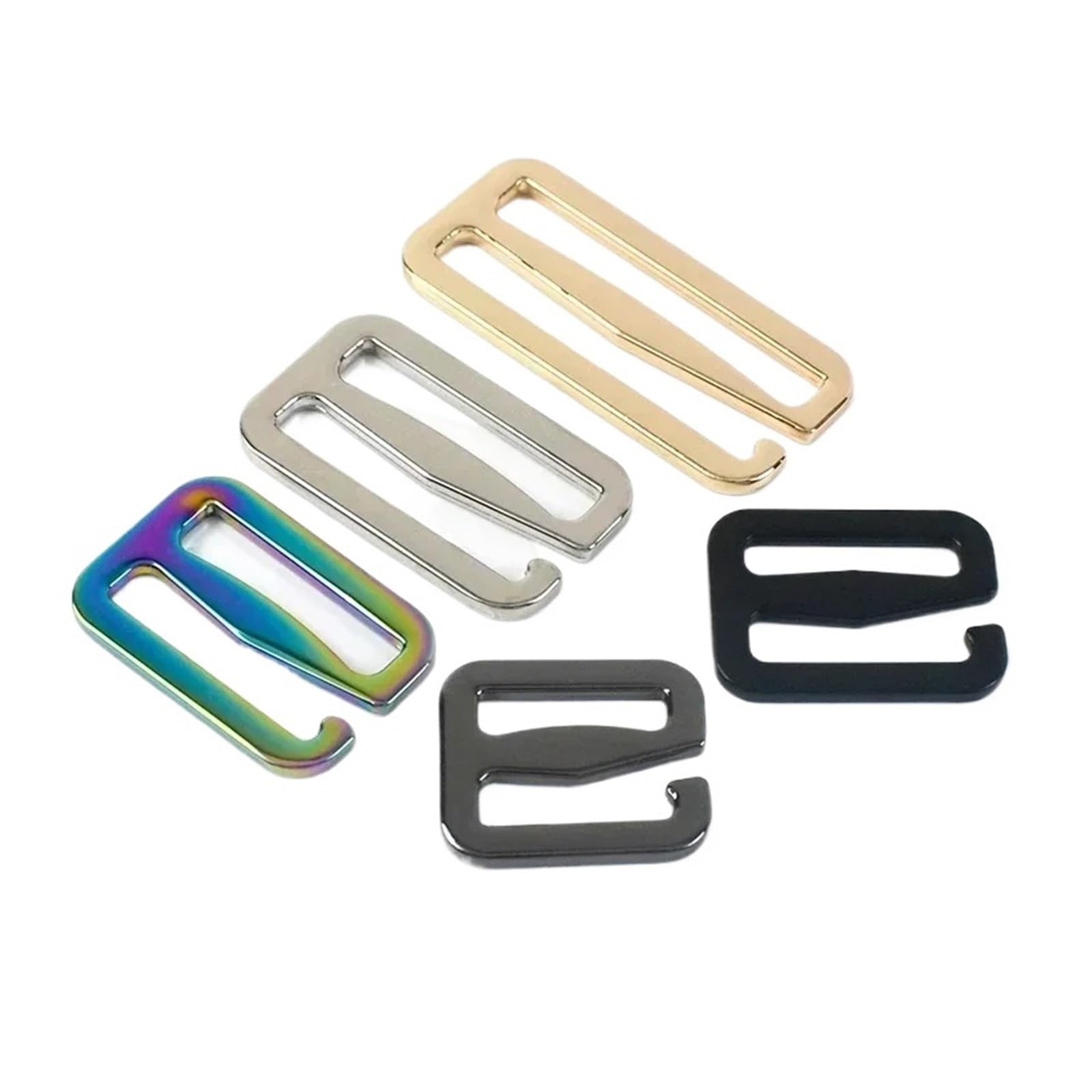 Metalowa klamra przesuwna, 5/10 szt. 20-50 mm metalowy haczyk z regulacją klamry do paska torby i biustonosza(Silver,50mm-10Pcs)