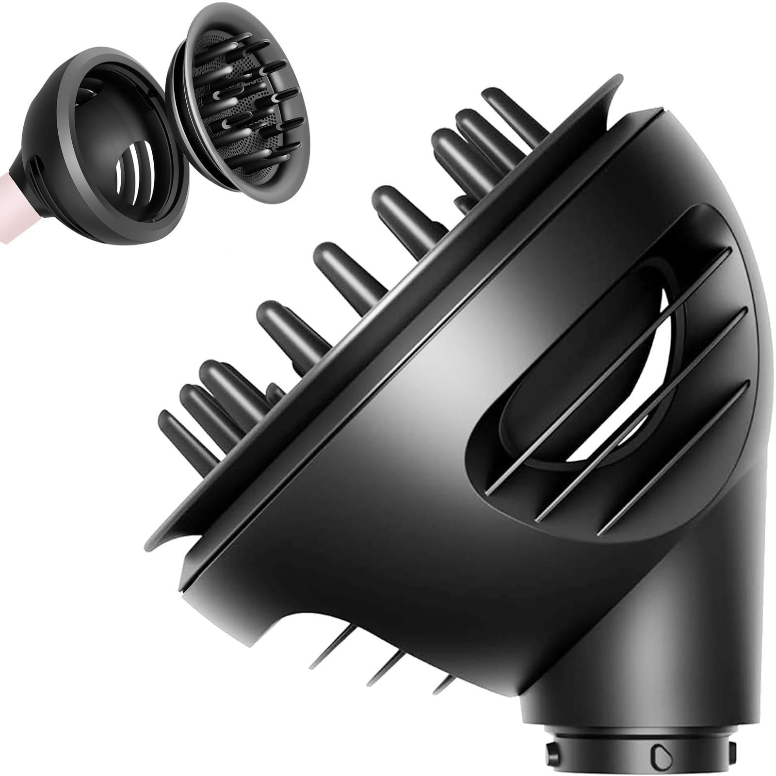 Wave + Curl Diffuser Attachment for Dyson Airwrap i.d. HS01 HS05 HS08–Dome and Diffuse Modes for Curl Wave Hair, Hair Dryer Diffuser | Extra-Large Design for Thick/Curly Hair | Heat-Safe