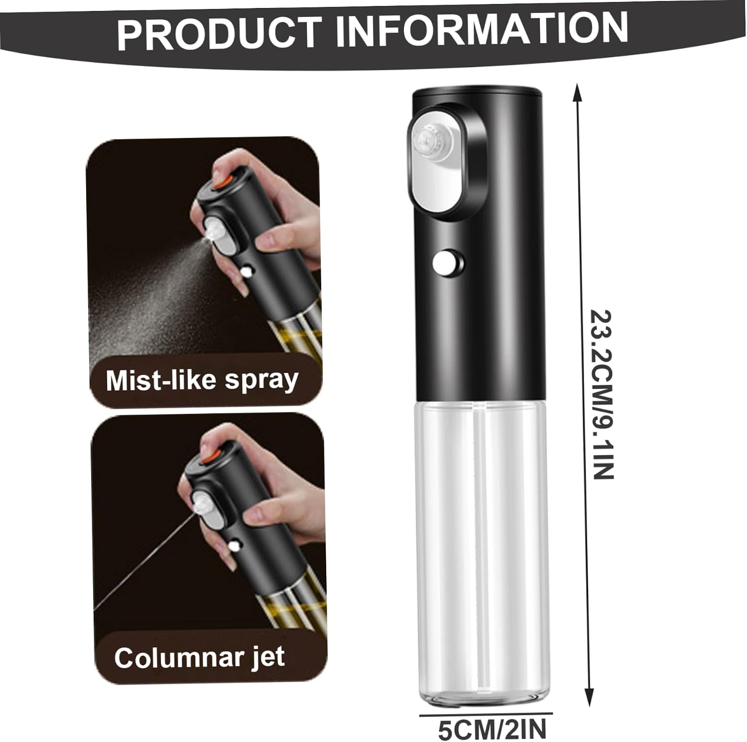 Electric Butter Sprayer 200ml Clear Olive Oil Sprayer with 2 Spray Modes Rechargeable Oil Spray Bottle for Cooking, BBQ, Baking, Roasting image 3