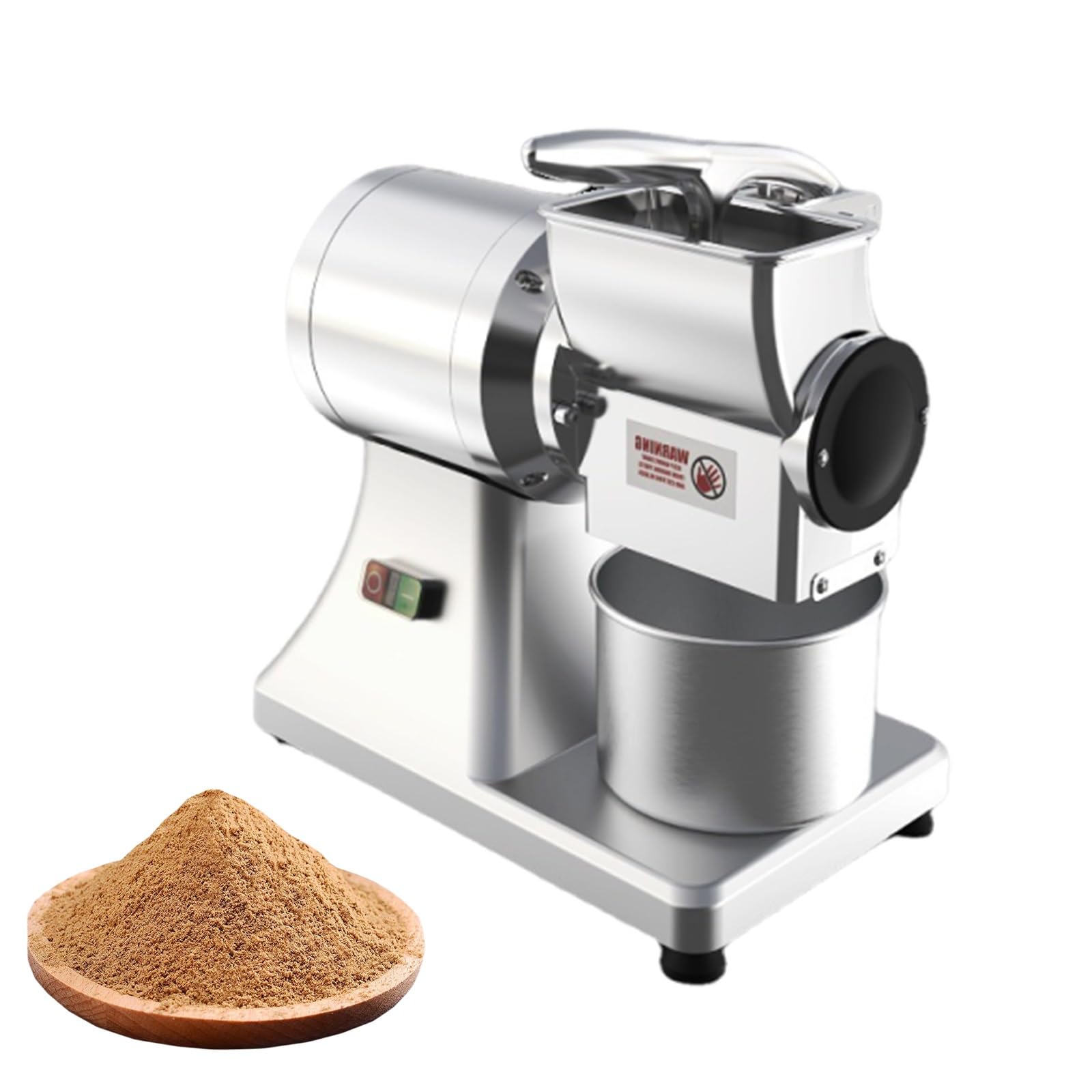 Grattugia per Parmigiano Elettrica da Banco, Macchina Commerciale Professionale 550W, Macinatore in Acciaio Inox e Allumina con Arresto Automatico a Leva