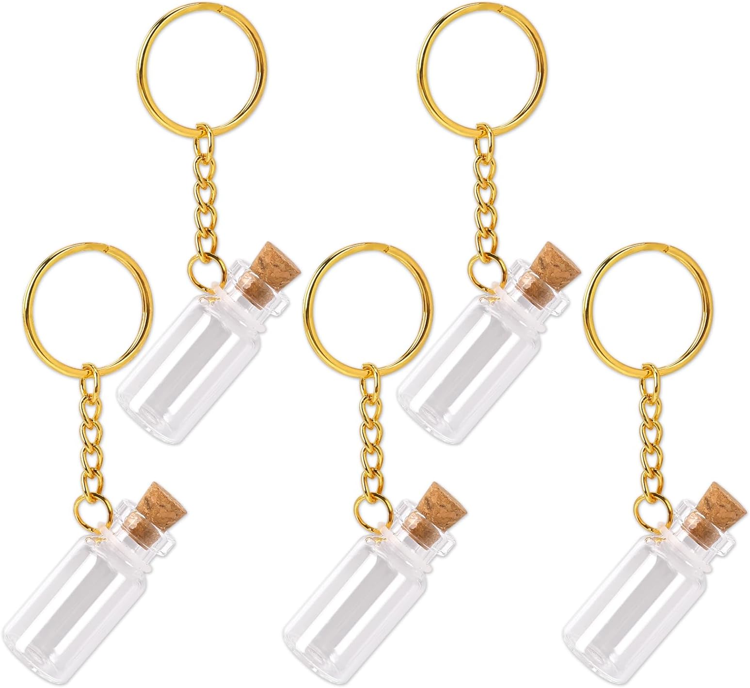 Mozeat Lens 5 Pcs Small Glass Bottles With Cork Lids, 2ml Mini Glass Wishing Bottles Empty Spell Jars with Stoppers Tiny Message Jars with Cork Stoppers for DIY Crafts Chrismas Tree Decoration