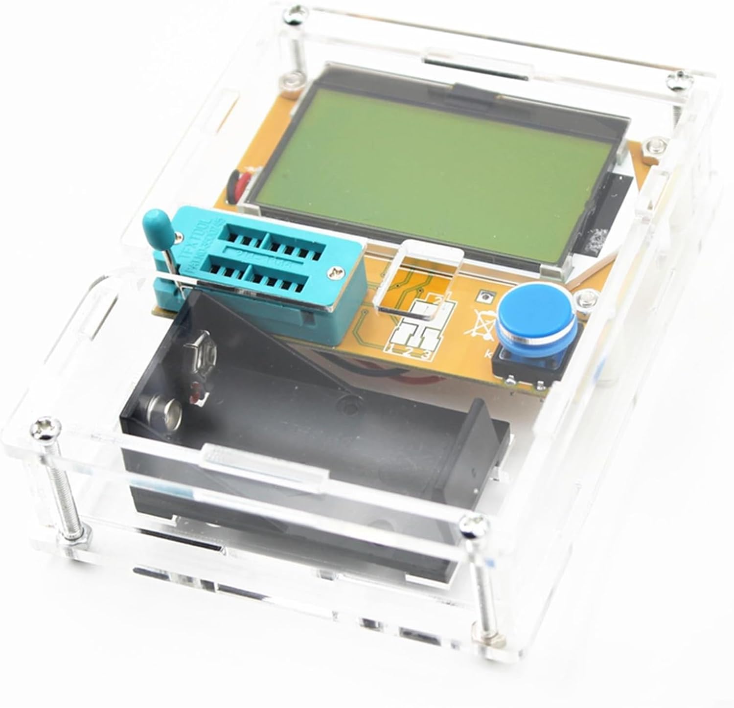 -T4 Digital Transistor Tester with Meter for Capacitors, MOSFET, SCR, LED Tube & Diode Check — Measures Resistance, Capacitance, Inductance, Amplification