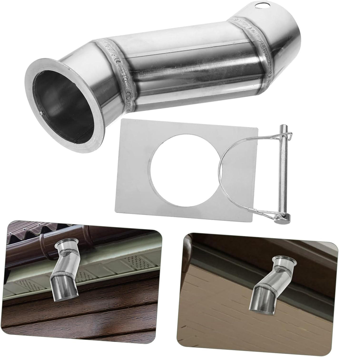 ORFOFE Stainless Steel Rain Chain Adapter Kit Replacement for Rain Chain Gutter Fitting