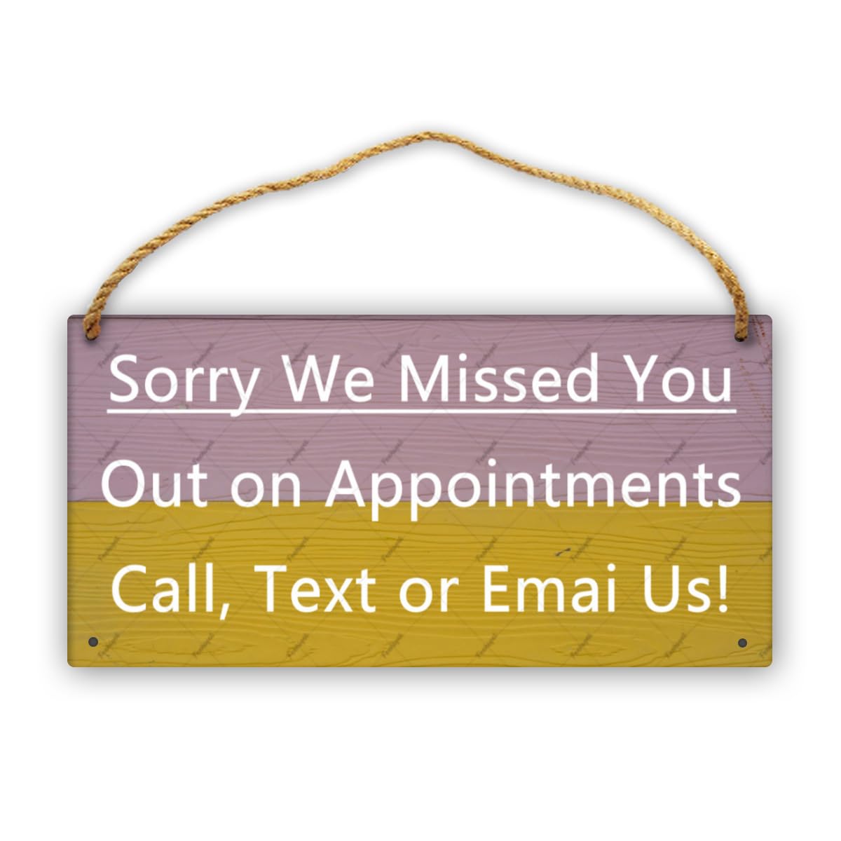 Feehiget White 5 Sorry We Missed You Out On Appointments Call Text Email Board Hanging Door Sign 12" X 6" Sign Front Porch Wall Plaque House Sign Gardenyard Home Farmhouse Decor Hanging