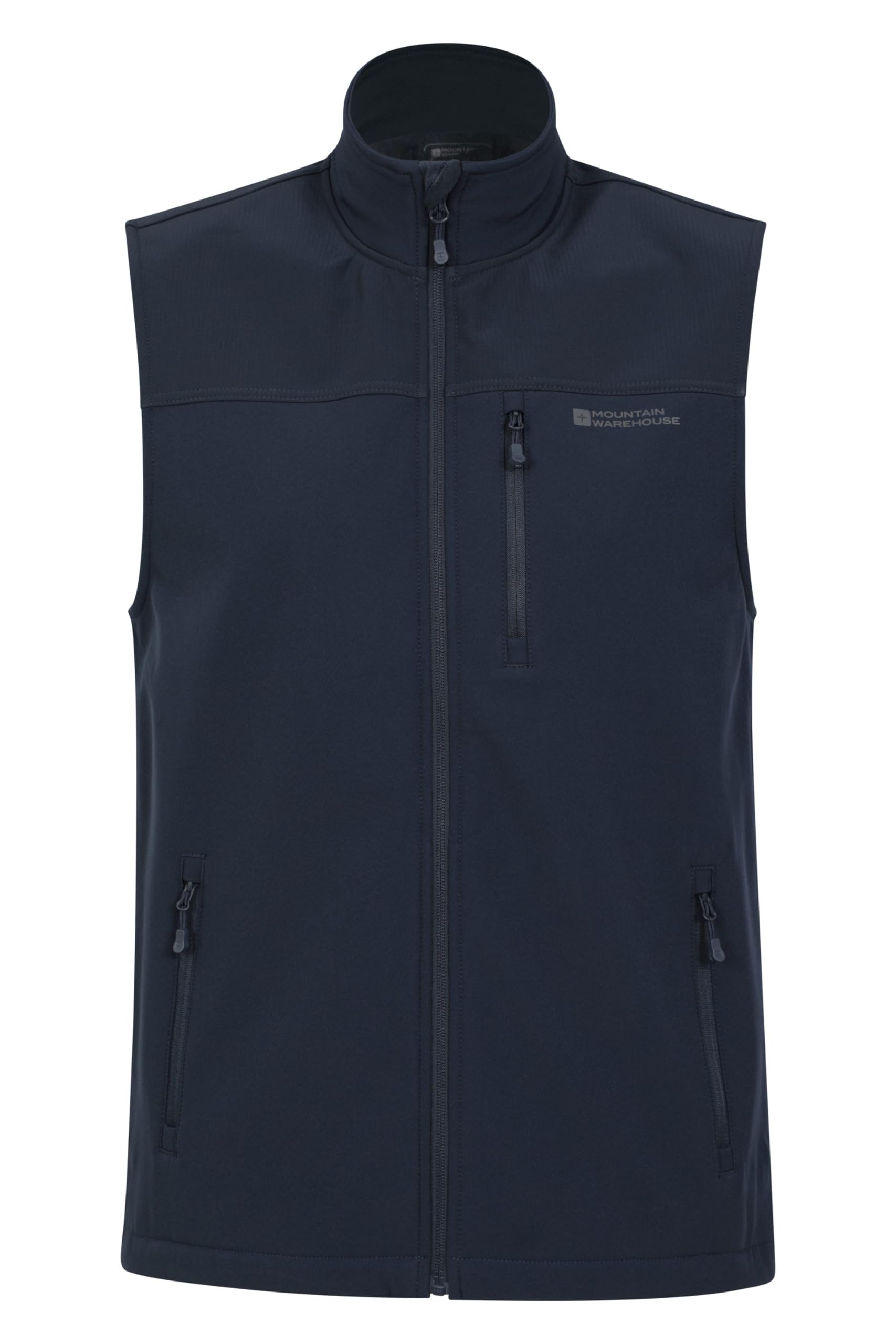 Mountain Warehouse Grasmere Mens Gilet - Lightweight Body Warmer, Water Resistant Jacket, Breathable Running Vest, Pockets - For Spring Summer, Cycling & Hiking Dark Blue XS
