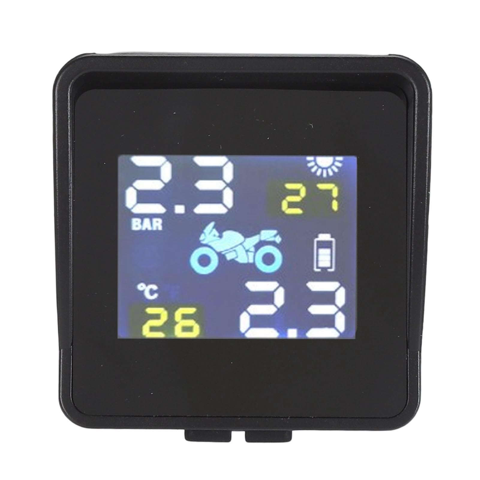 Annadue Reifendruckkontrollsystem TPMS Solar Drahtloser Reifendruckmonitor, Solar- und USB-Aufladung, Echtzeit-Druck- und Temperaturwarnungen für Motorradroller