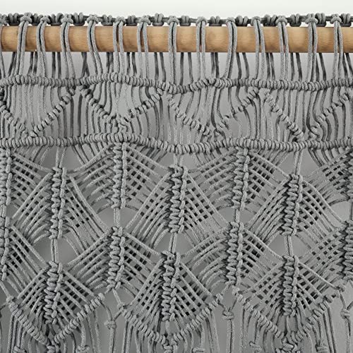 Cenefa de algodón bohemia Lush Decor, ideal para decorar tu cocina o paredes con estilo gris 5