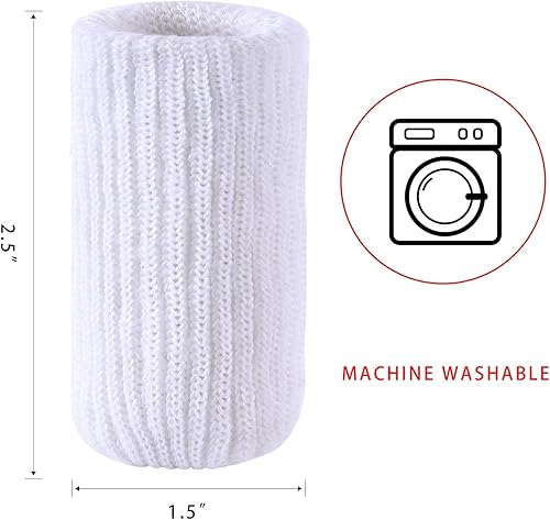 Miniatura 5 de 16 calcetines para patas de muebles, protectores de piso de punto de alta elasticidad para patas de silla, juego de fundas gruesas blancas para